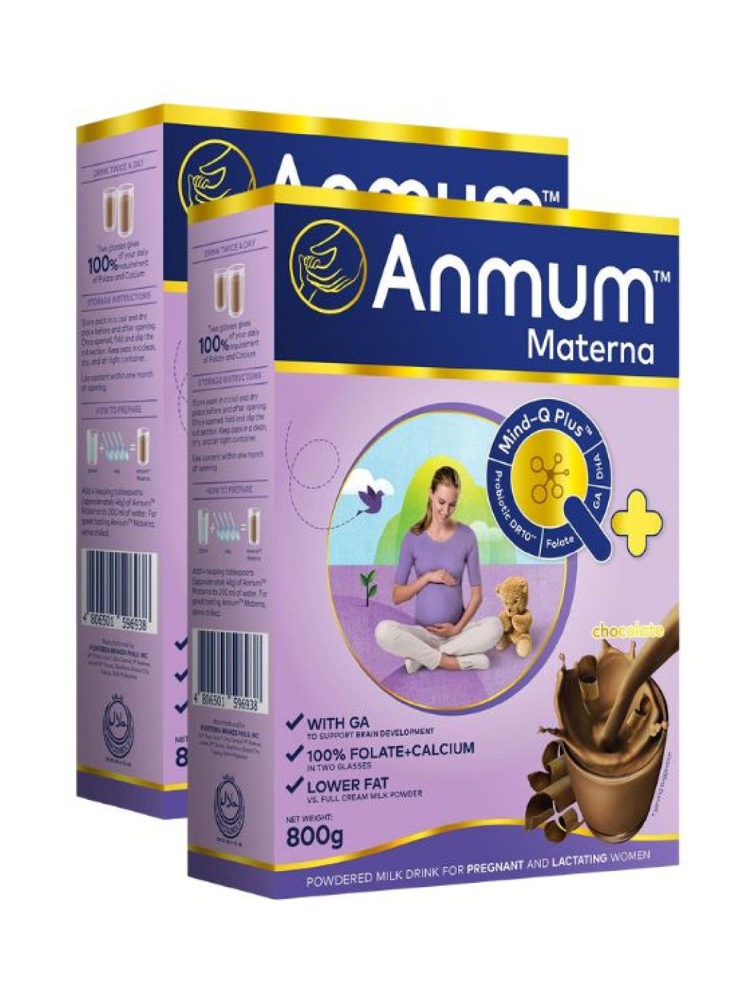 Anmum Materna Milk Powder Chocolate (800g) Bundle of 2 edamama